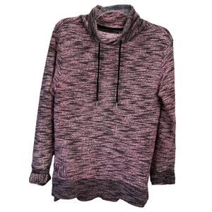 COPPER RIVET | Black & Pink Tweed Long Sleeve Adjustable Waist & Cuff Sweatshirt